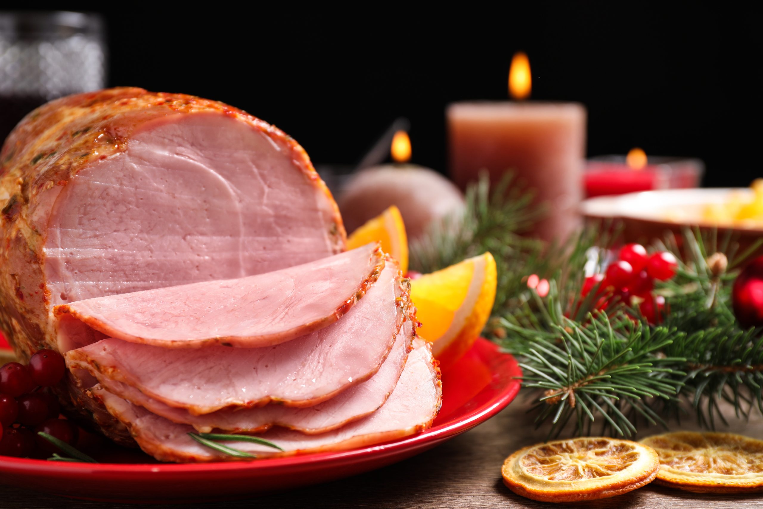bigstock Plate With Delicious Ham Serve 327240772